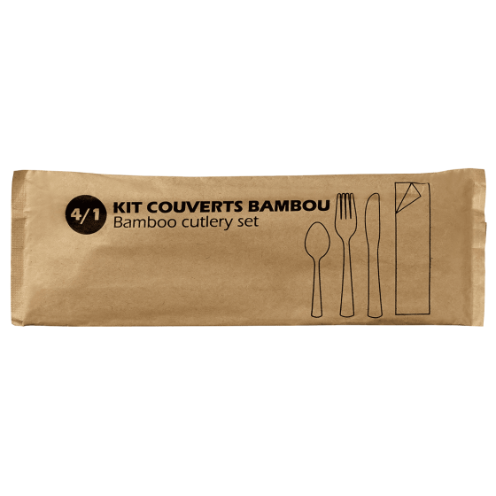 Kit couverts 4/1 bambou 210x70 mm