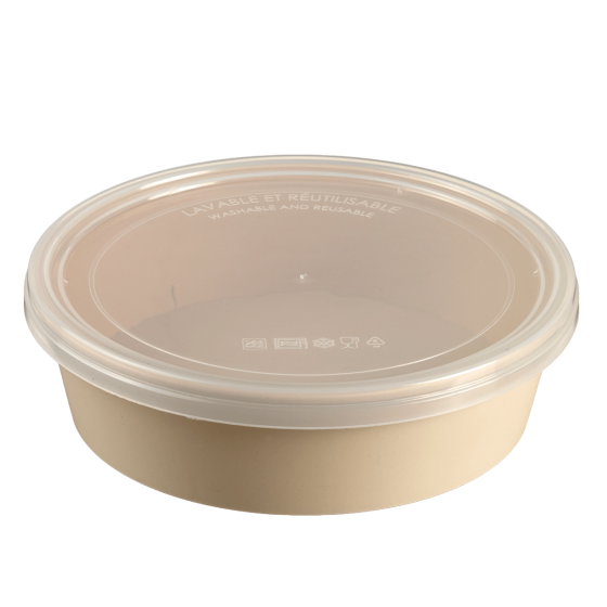 Saladier LOOP avec couvercle PP beige clair 1000 ml