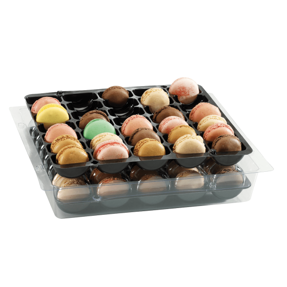 Boîte pour 70 macarons avec 2 calages