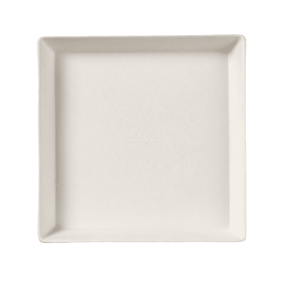 Assiette Quartz pulpe de canne 130x130 mm