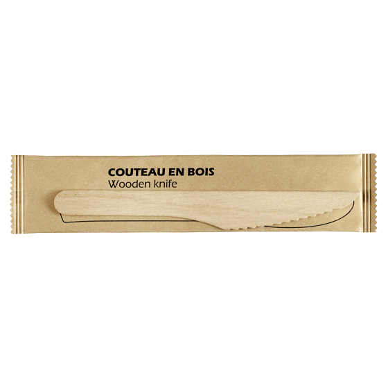 Coltello in legno da 165 mm confezionato