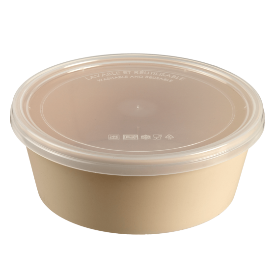 Insalatiera LOOP + coperchio in PP beige chiaro 1.300 ml