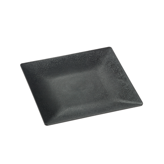 Piatto Fluid' in PP nero con texture da 160x160 mm