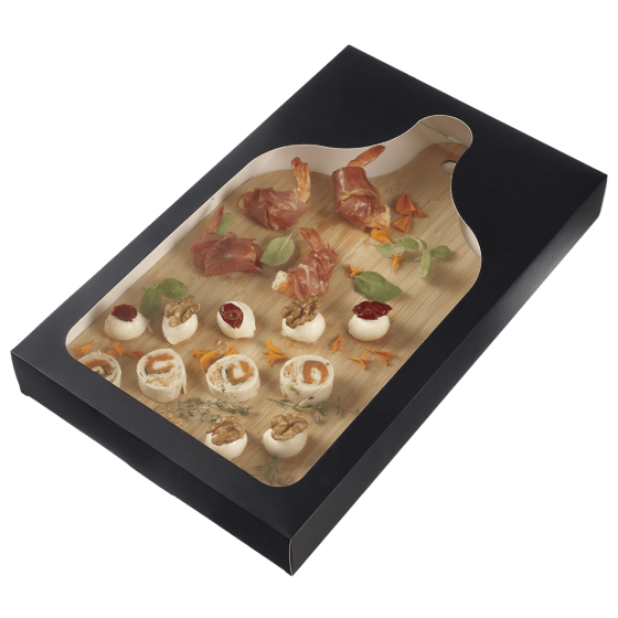 Scatola cartone con finestrella per tagliere Bistro 400x250