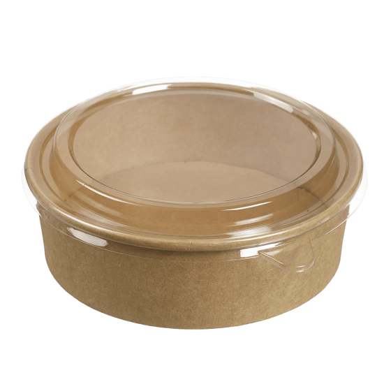 Insalatiera tonda Ecokraft con coperchio da 1.100 ml