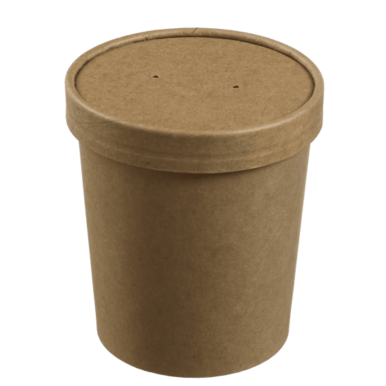 Ciotolina Ecokraft laminate con coperchio da 475 ml