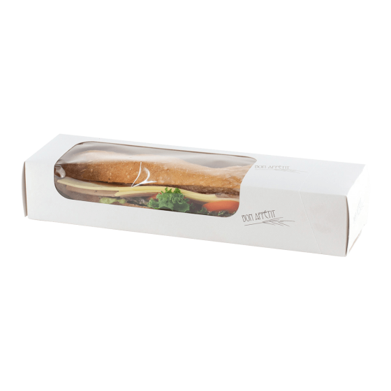 Scatola per panini Premium con finestrella 290x75x55 mm