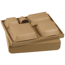 Kit plateau-repas Ecokraft vaisselle Quartz laminée + couv