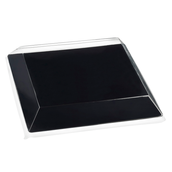 Assiette Fluid' carré PS noir 200x200 mm