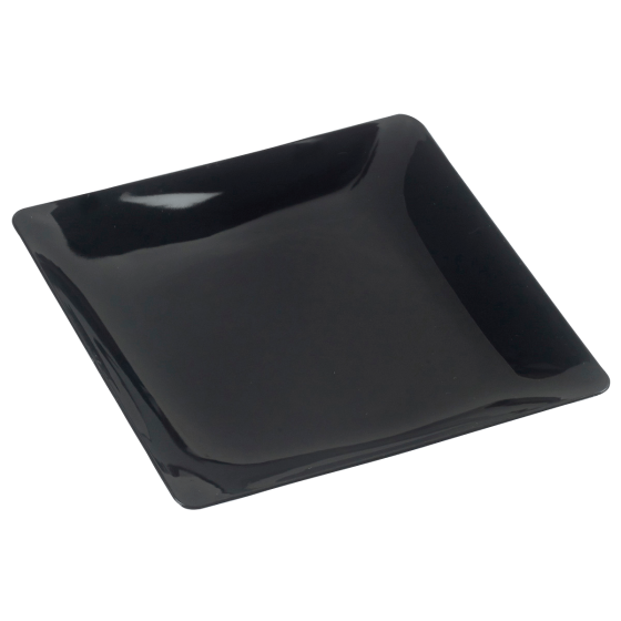 Assiette Fluid' carré PS noir 110x110 mm