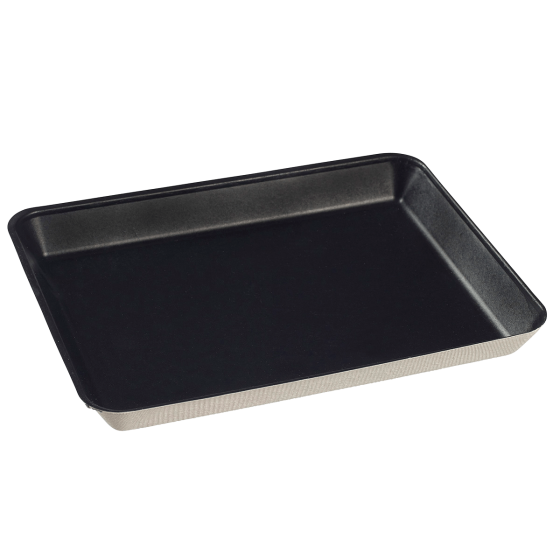 Piatto Kanopée in polpa di canna laminato nero da 200x150 mm