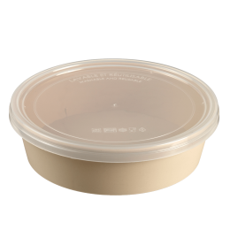 Insalatiera LOOP + coperchio in PP beige chiaro 1.000 ml