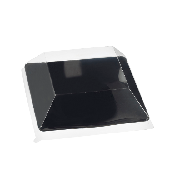 Piatto Fluid' quadrato nero da 110 x 110 mm