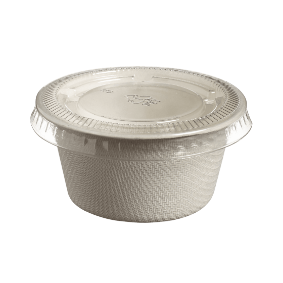 Ciotolina per salsa con coperchio in RPET da 54 ml