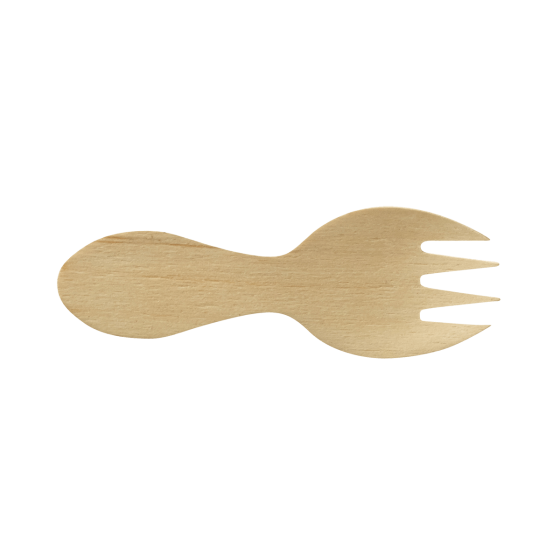 Mini-forchetta tonda in legno da 80 mm