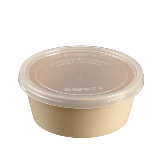 Insalatiera LOOP + coperchio in PP beige chiaro 750 ml