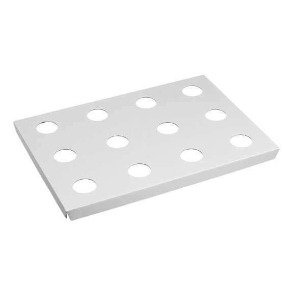 Calage carton pour 12 Ipomée dans boîte traiteur 413x295 mm Calage carton pour 12 Ipomée dans boîte traiteur 413x295 mm