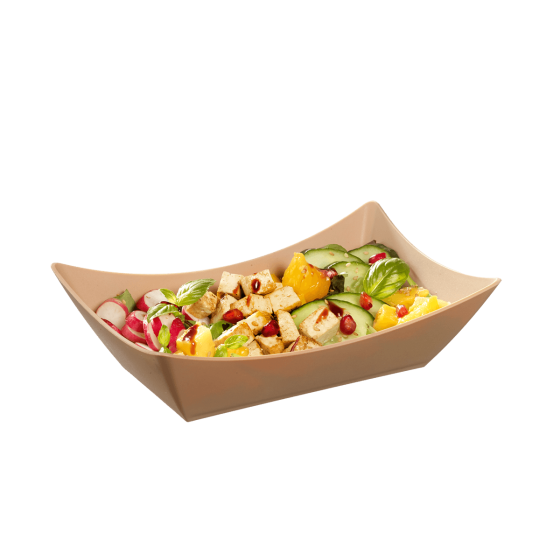 Vaschetta Snacking LOOP in PP beige scuro 500 ml Vaschetta Snacking LOOP in PP beige scuro 500 ml