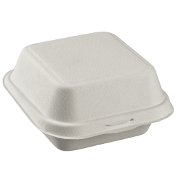 Scatola per hamburger in polpa di canna da 150x150x42 mm