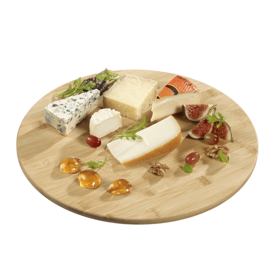 Planche ronde de présentation en bambou Ø340 mm