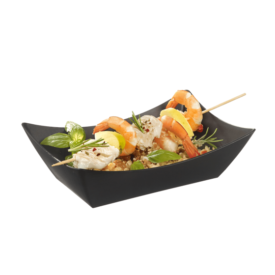 Barquette évasée LOOP PP noir 700 ml Barquette évasée LOOP PP noir 700 ml