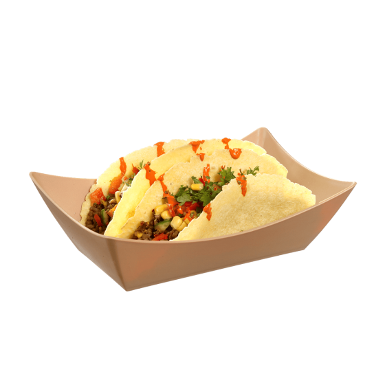 Vaschetta Snacking LOOP in PP beige scuro 700 ml Vaschetta Snacking LOOP in PP beige scuro 700 ml