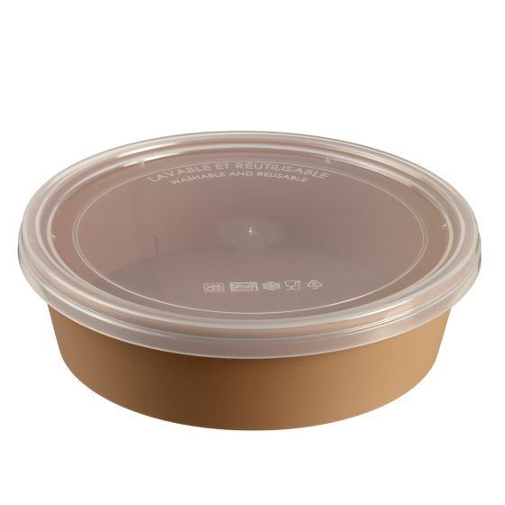 Saladier LOOP avec couvercle PP beige foncé 1000 ml Saladier LOOP avec couvercle PP beige foncé 1000 ml