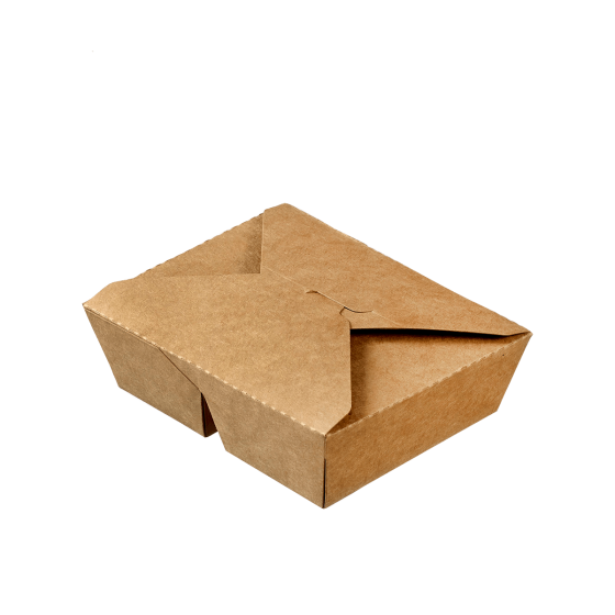 Scatola per il pranzo Ecokraft con 2 scomparti da 400+400 ml Scatola per il pranzo Ecokraft con 2 scomparti da 400+400 ml