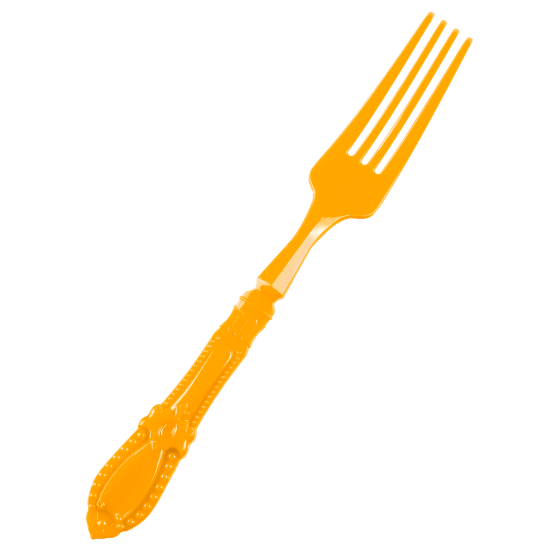 Mini fourchette Baroque orange PS - 12 paquets de 25 Mini fourchette Baroque orange PS - 12 paquets de 25