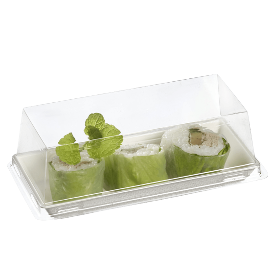 Assiette Quartz pulpe de canne avec lamination 130x60 mm Assiette Quartz pulpe de canne avec lamination 130x60 mm