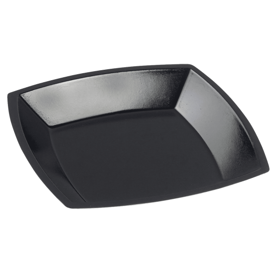 Assiette Gala pulpe de canne avec lam. noire 188x188 mm Assiette Gala pulpe de canne avec lam. noire 188x188 mm