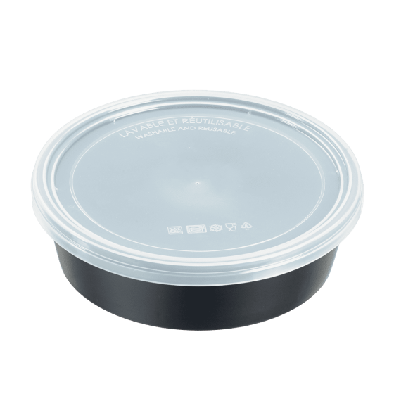 Saladier LOOP avec couvercle PP noir 1000 ml Saladier LOOP avec couvercle PP noir 1000 ml