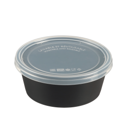 Insalatiera LOOP + coperchio in PP nero 750 ml