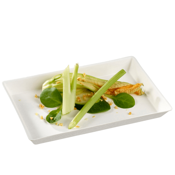 Assiette Quartz pulpe de canne 160x100 mm Assiette Quartz pulpe de canne 160x100 mm