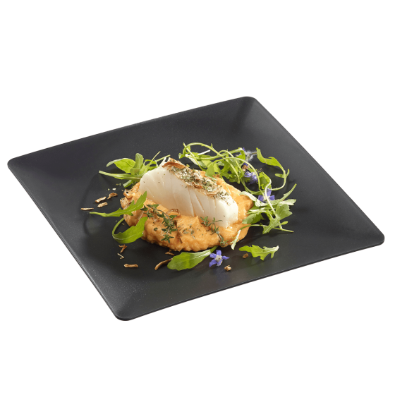 Assiette Fluid' PP noir 250x250 mm