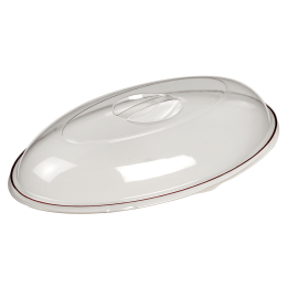 Assiette Galaxie ovale blanche liseré bordeaux 220x145 mm