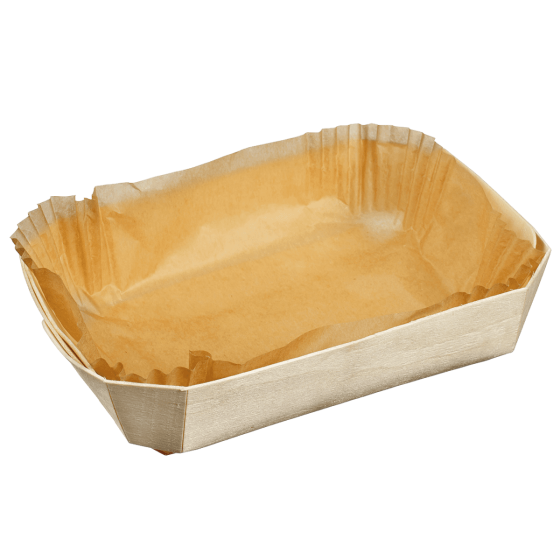 Vaschetta rettangolare con carta da forno 183x114x40 mm