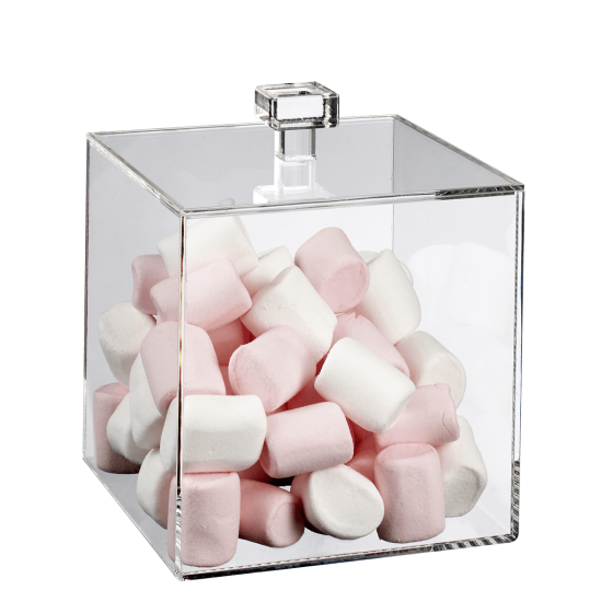 Cubo in PMMA da 150 x 150 mm con coperchio