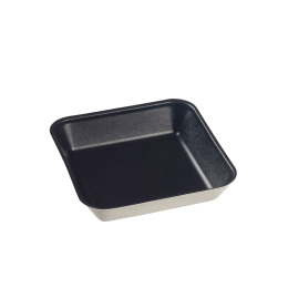 Piatto Kanopée in polpa di canna laminato nero da 100x100 mm