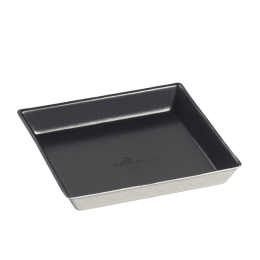 Piatto Quartz in polpa di canna nera laminato da 110x110mm