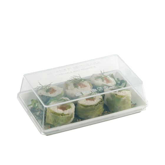 Couvercle PP pour assiette Quartz PP 160x100 mm