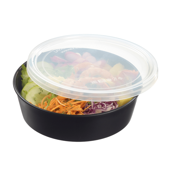 Saladier LOOP avec couvercle PP noir 1000 ml