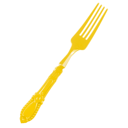 Mini fourchette Baroque jaune PS - 12 paquets de 25