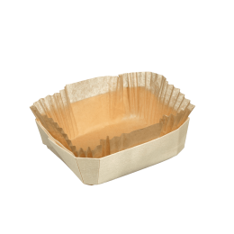 Barquette rectangle + papier cuisson 123x97x39 mm