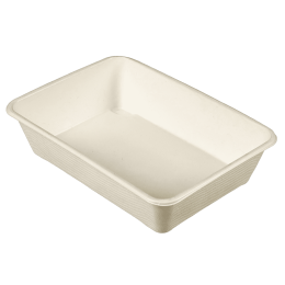 Barquette Quantum pulpe de canne avec lamination PE 1500 ml