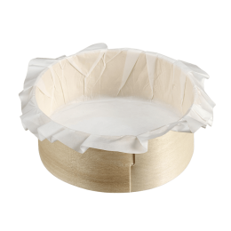 Teglia circolare in legno con cocca + carta da forno Ø130 mm
