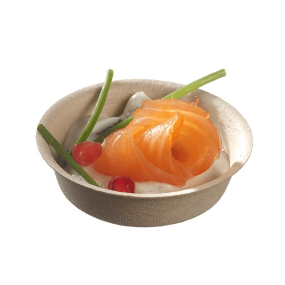 Contenitore tondo per stuzzichini in polpa di bambù Ø 56 mm