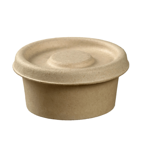 Coperchio in polpa marrone per ciotolina per salsa da 50 ml
