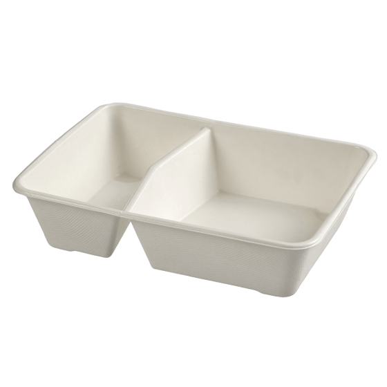 Barquette Quantum 2 compartiments avec lam. CPET 900+450 ml