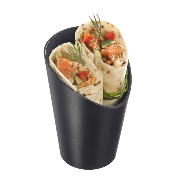 Vaschetta per patatine fritte LOOP in PP nero H120 Ø82mm